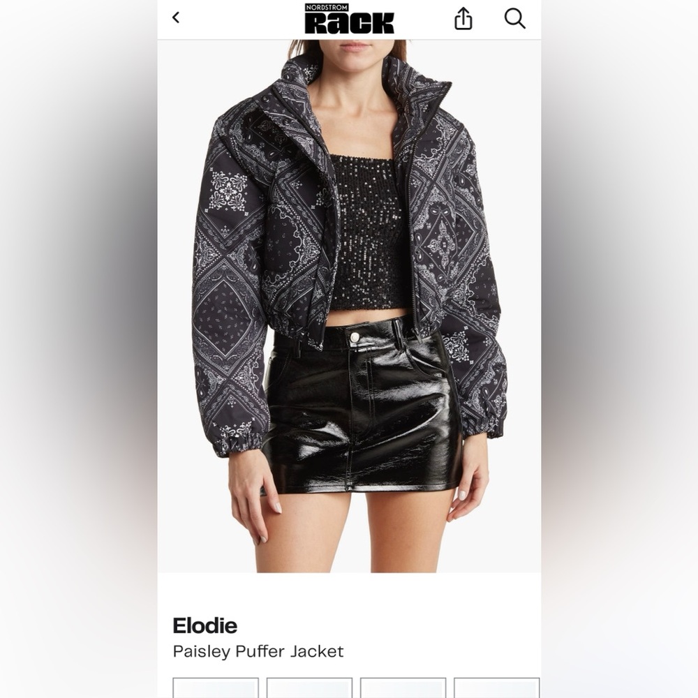 Elodie Black and White Paisley Bomber Jacket